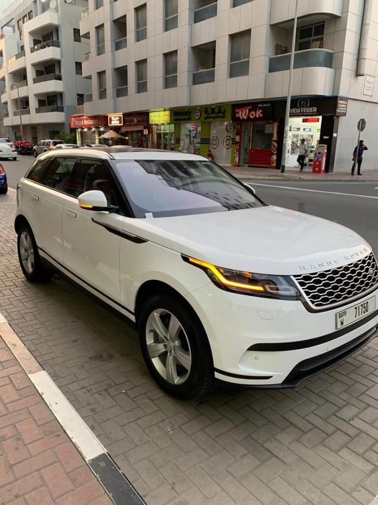 Rent Range Rover Velar White in Dubai