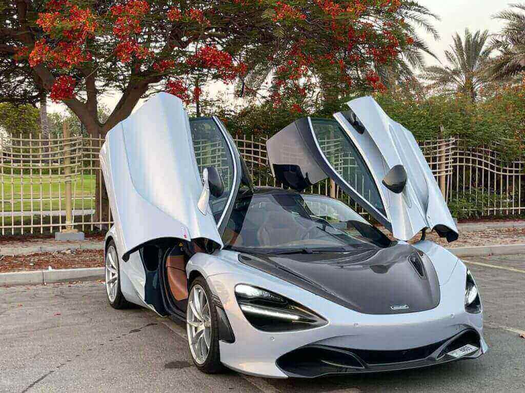 Rent McLaren 720S Grey in Dubai with Rotana Star