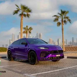 Rent Lamborghini Urus Violet in Dubai with Rotana Star Dubai