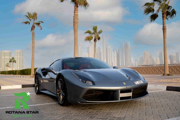 Rent Ferrari 488 Gray in Dubai
