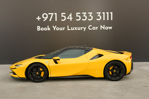 rent Ferrari Yellow SF90 2