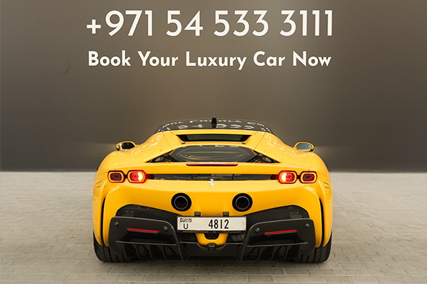 rent Ferrari Yellow SF90 3